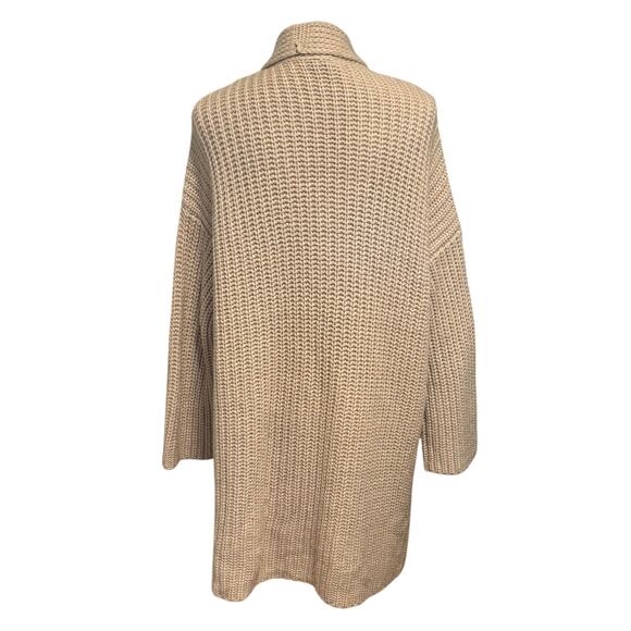 Eileen Fisher Size M Cardigan Sweater Cashmere Wool Chunky Knit Open Front - Picture 2 of 4